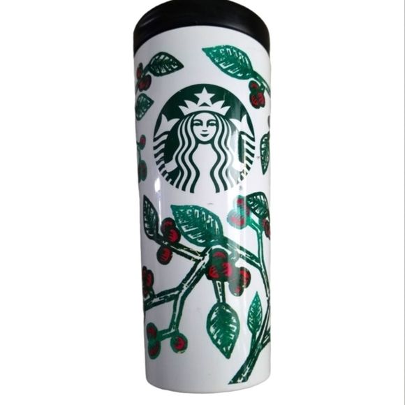 EUC 2016 STARBUCKS INSULATED HOLLY BERRY HOLIDAY TUMBLER
